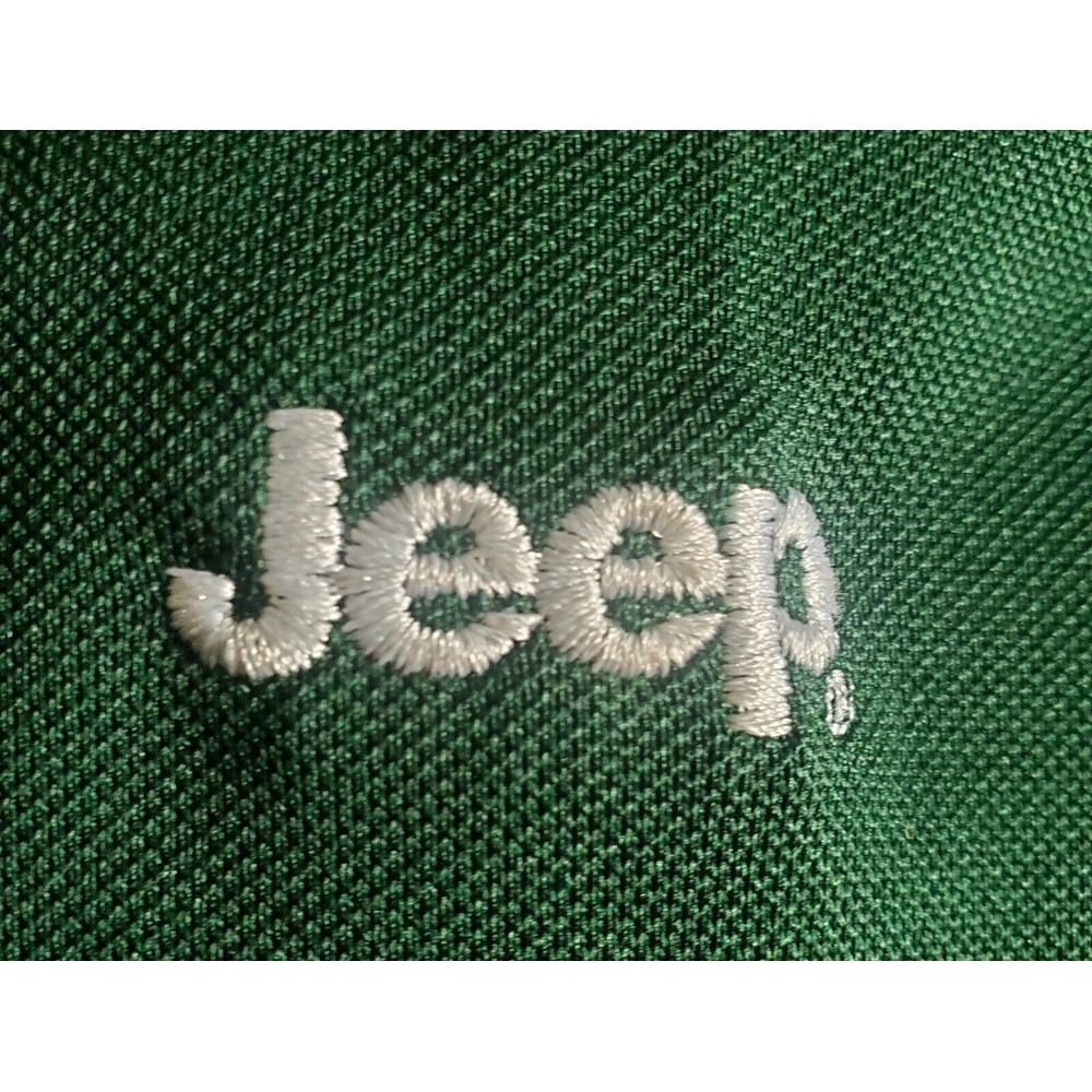 AKWA Polo Shirt Jeep Embroidered White Chest Logo SM Men's Hunter Green Collared - Picture 11 of 13